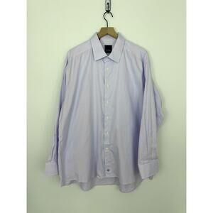 David Donahue Lavender Dress Shirt 18.5 34/35 Men’s Classic Cotton
